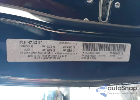 2016 Dodge Charger Sxt из США, поврежденный, VIN 2C3CDXJG7GH238069